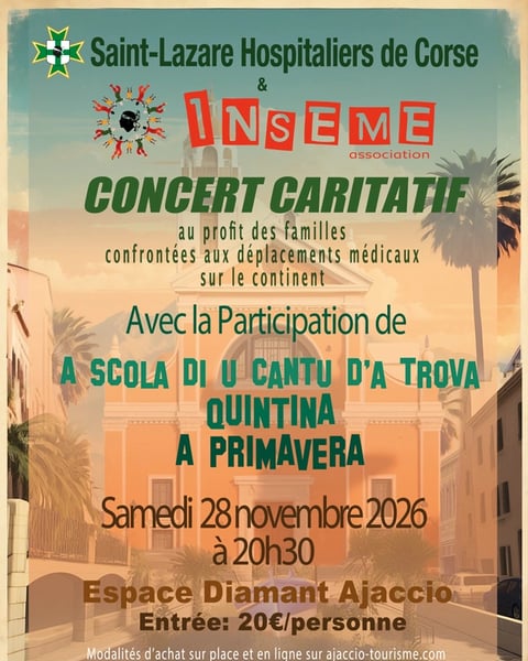 Concert caritatif 2026 - Saint Lazare Hospitaliers de Corse & INSEME